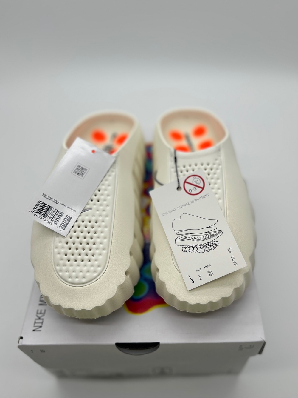 Nike Mind 001 Pregame Mules Slides - Sail Light Bone Cream - Picture 16 of 17